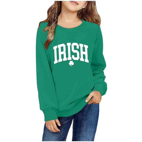 Patty Day's Shirt for Girls Casual Loose Fit Print Graphic Tops Long Sleeve Solid Child St Patrick Outfits 2-9 Years
