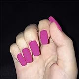 Aimimier 24Pcs Ballerina Matte False Nail Medium Pure Color Full Cover Square Coffin Nails with Glue...