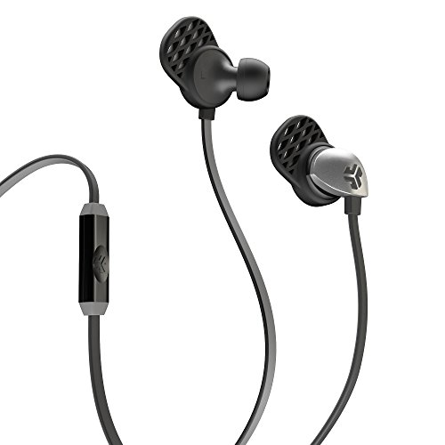 JLAB Epic-BLKGRY-Box JLab Audio Epic Earbuds with Massive 13mm C3 Drivers, Easy-to-Use Track Control, Customizable Cush Fins & Guaranteed for Life - Black/Gray