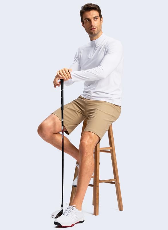 Soothfeel Men's Golf Shorts with 5 Pockets Stretch Lightweight Quick Dry 9 Inch Flat Front Casual Work Dress Shorts for Men - Image 6