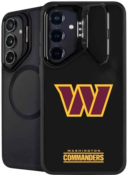 Skinit Kickstand Phone Case Compatible with Galaxy S25 Plus - Officially Licensed NFL Washington Commanders Black and White Design