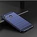 Asuwish Phone Case for Huawei Honor 8X with Tempered Glass Screen Protector Cover and Cell Accessories Soft TPU Silicone Rubber Slim Thin Protective Hawaii Honor8X Women Men Carbon Fiber Navy Blue