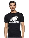 New Balance Men's NB Essentials Stacked Logo Short Sleeve, Black , Medium