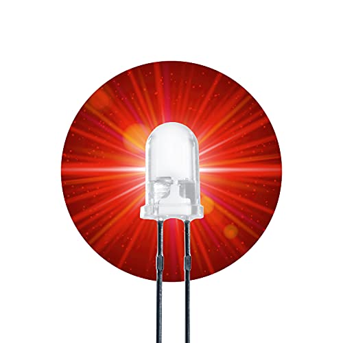Lumetheus LED diffus 3mm Farbe rot 10 Stück rote Leuchtdioden ca. 3V Diode 2 Pin LEDs Gehäuse milchig Cover