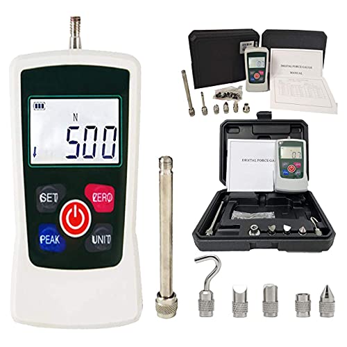 Force Gauge Digital Force Gauge Push and Pull Tester Meter Dynamometer 500N Digital Force Gauge with 500N 50Kgf 110Lbf 1800Oz for Lab Force Test Destructive Test