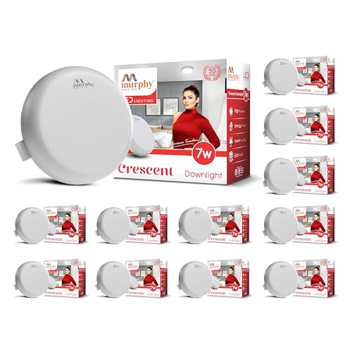 Image of Murphy Crescent 7W Round LED Junction Box Ceiling Downlight | Warm White | Deep Fit Design | 2-Year Warranty (Pack of 12)