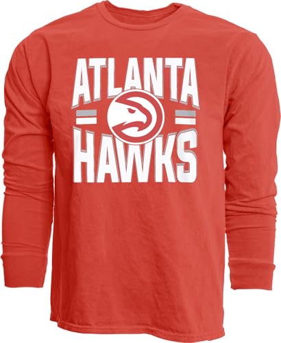 Atlanta Hawks NBA Officially Licensed Long Sleeve T-Shirt Ringspun Bold Team Color, XX-Large