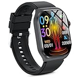 Health Smart Watches for Men Women - 1.87'' Large Display Fitness Trackers Watch with Heart Rate, Blood Pressure, Blood Oxygen, Sleep & Stress Track, 110+ Sports Modes, IP68 Waterproof Watch,Black