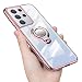 Produktbild Samsung Galaxy 21 Ultra Hülle Silikon TPU Slim Case mit 360 Grad Ring Ständer Bumper Handyhülle Fingerhalter Magnetische Autohalterung Anti-Kratzer Transparent Schutzhülle Cover für 6.8 Zoll,Rose gold
