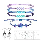 THOBEYA Juego de pulseras y pendientes - Pulsera elástica de cuentas de cristal, accesorios inspirados en disfraces