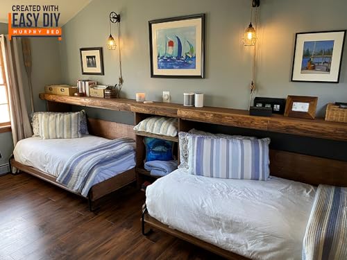 Twin Size DIY Murphy Bed Hardware Kit – Horizontal Wall Bed for Space-Saving - Budget-Friendly DIY Setup -Made in USA -Hide Away Design with Twin Murphy Bed Hardware - Bed Lift Mechanism - Pull Down