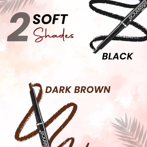 COLORESSENCE Eyebrow Pencil 3 in 1 Multifunction Brow Filling Styler with Spoolie Shaping Brush - 0.25 g (Black) - Image 4