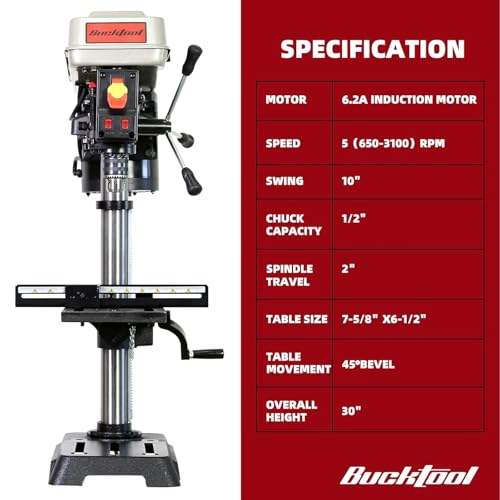 Bucktool 10-Inch Benchtop Drill Press