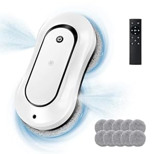 jnerkert Fensterputzroboter mit doppeltem Wasserspray, Dual Side Spray Fensterreinigungsroboter mit 70ml ml Dual Tank, Intelligenter Fenstersauger für Innen/Außen Hochhausfenster (White)