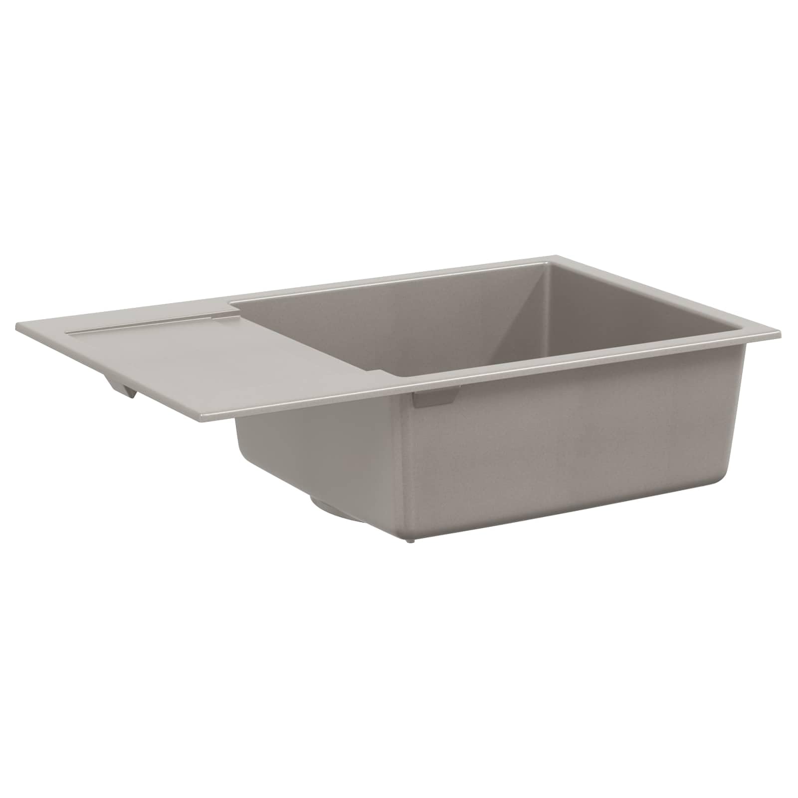 Lavandino grigio 780 x 500 mm in 80% quarzo e 20% resina moderno design rettangolare antigraffio e resistente al calore fino a 280 °C per cucina contemporanea