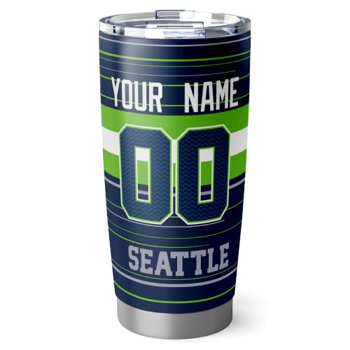 Image of Seattle Tumbler 20oz Travel Mug Gifts Custom Name Number