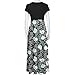 Generic A-980 Gray Boat Neck Dresses for Women Fall Summer Short Sleeve Flower Maxi Long Loose Fit Beach Casual Hawaiian T Shirt Dresses Womens 2024 Soft Comfy Clothing Fashion M