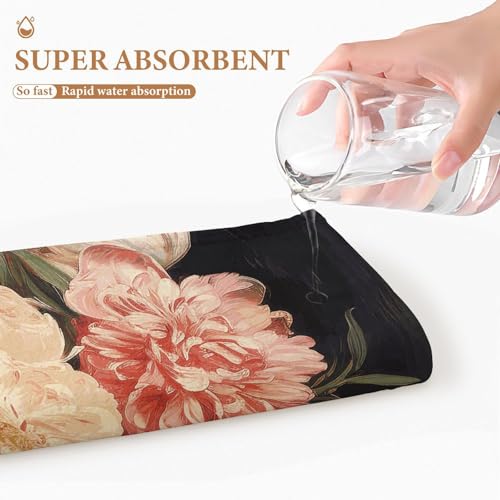 Serviette de bain absorbante séchage rapide à fleurs rose