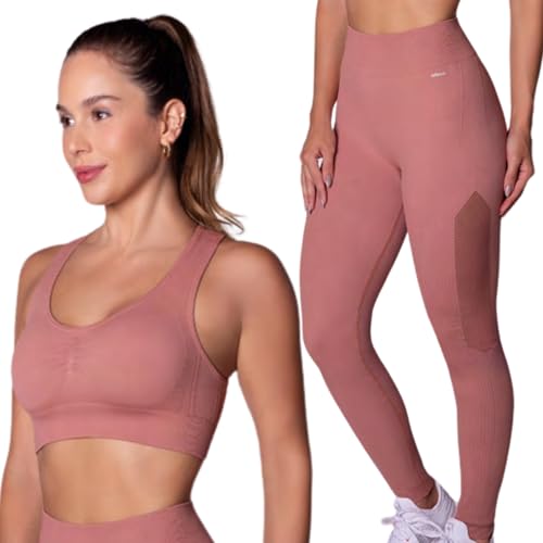 Conjunto Fitness Sem Costura Microfibra de Poliamida Selene Acade...