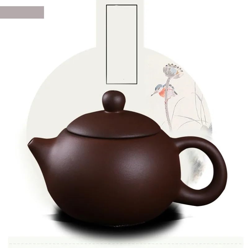 Teiera in ceramica, set da tè portatile per esterni, set da tè con teiera viola, caffettiera, set da tè retrò per la casa, accessori per la cerimonia del tè cinese, teiera da 140 ml (140 ml-02)