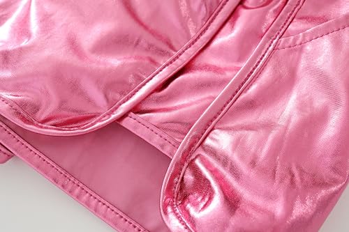 Image of Girls Metallic Shorts Sparkly Hot Festaval Outfit with Hear-Shaped Same Color Sunglasses
