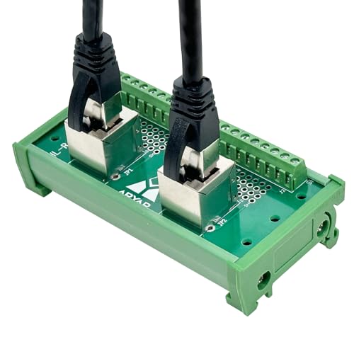 Conector RJ45 8P8C con placa breakout para montaje en riel DIN miniatura 6