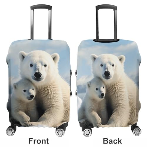 Cute Polar Bear Travel Luggage Cover Anti-scratch Suitcase Cover Elastic Suitcase Protective Cover Fits 19-32 Inch Luggage L3