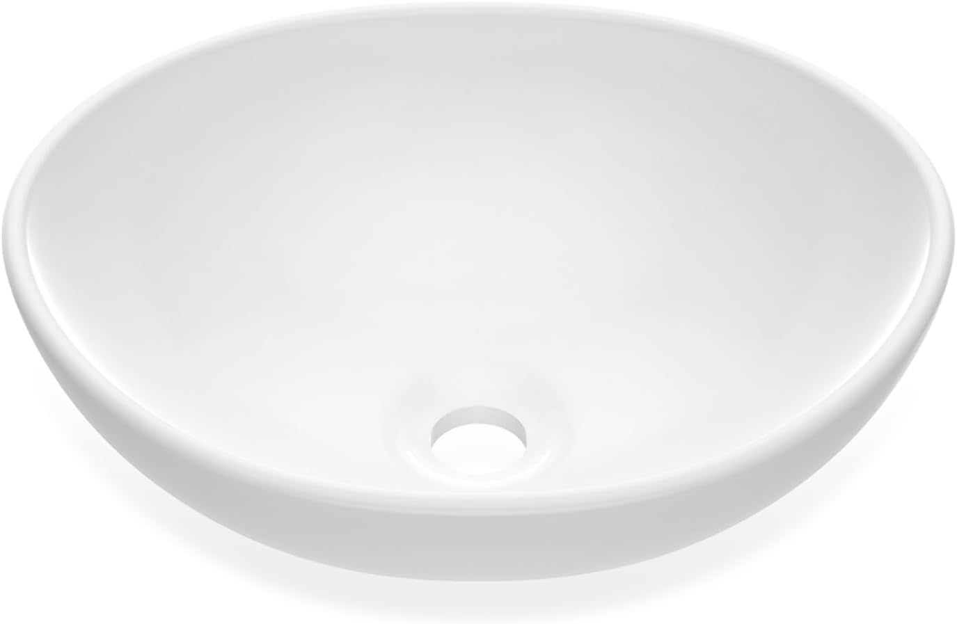 Bathroom Vessel Sink, Oval Bathroom Sink, White Vessel Sink, Bowl Sink Countertop Modern Egg Shape 40 * 33 * 14.5cm