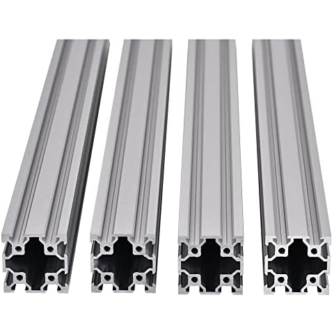 4PCS V Slot 4040 Aluminum Extrusion Profile 78.7'' European Standard Anodized Linear Rail for 3D Printer Parts and CNC DIY 2000mm Silver Cover