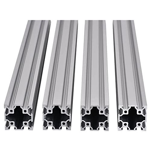 4PCS V Slot 4040 Aluminum Extrusion Profile 48'' European Standard Anodized Linear Rail for 3D Printer Parts and CNC DIY 1220mm Silver(48inch)