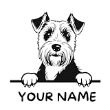 AMA SHOP Airedale Terrier autocollant pré-réglé pour chien avec nom |Convient pour casque de voiture moto |33 cm