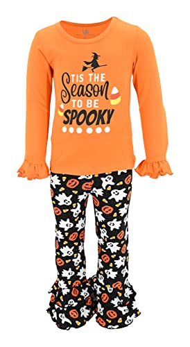 Image of Unique Baby 2 Piece Girls Double Ruffle Leggings and Long Sleeve Shirt Clothes Set Kid and Toddler Girl Outfit