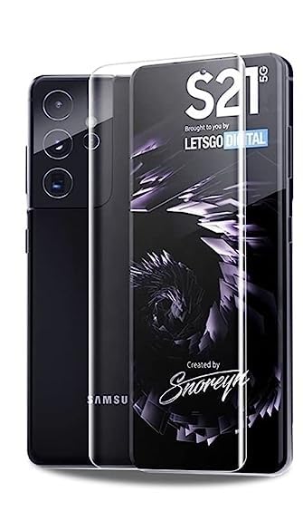 Image of Premium Tempered Glass Design for Samsung Galaxy Note S21 Advanced Border Less Full Edge to Edge 3D Curved UV Screen Protector and Easy Installation Kit (Pack of 1) asy Installation Kit