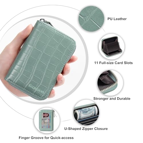Image of Credit Card Wallet, RFID Card Case Wallet, Zipper Card Cases Holder for Men Women, RFID Blocking, KeyChain Wallet, Compact Size Card Organizer Case for Women
