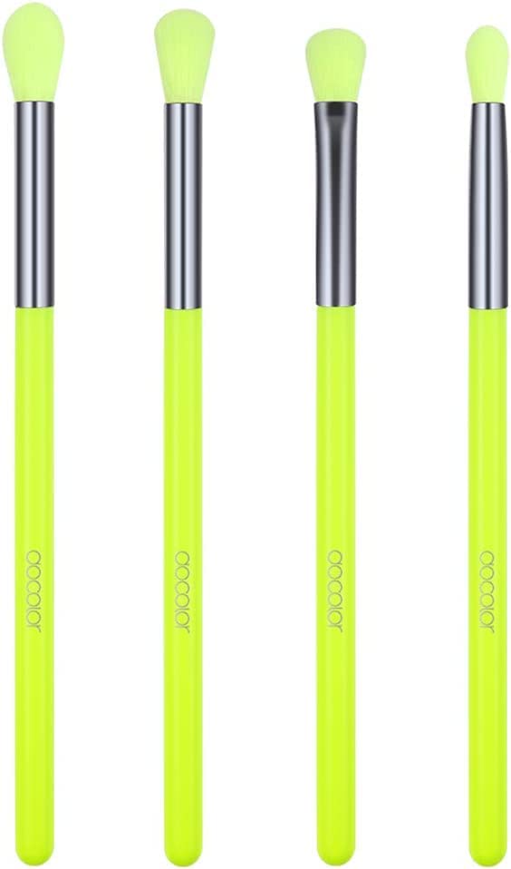 Docolor Lidschattenpinsel Set 4 Pcs, Augen Make up Pinsel mit Premium Synthetik und Holzgriff, gr?e Farbmischpinsel
