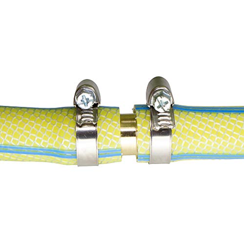 VARIOSAN Hose Connector 14863, 1 Inch (25 mm), Brass, with Hose Clips (Stainless Steel / V2A), Silver/Brass, 1" - Image 4