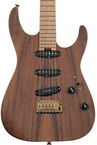 Charvel Pro-Mod DK22 SSS 2PT CM Mahogany with Walnut – Guitare Électrique - Les Beatles, Paul McCartney, John Lennon, RIngo Starr, George Harrison Charvel Pro-Mod DK22 SSS 2PT CM Mahogany with Walnut - Guitare Électrique