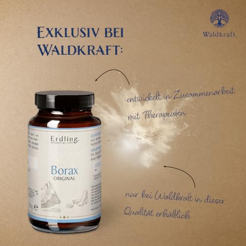 Waldkraft Borax 99,9% Reinheit – 70g Natriumtetraborat Pulver in Lebensmittelqualität – Ultrafein für eine optimale Löslichkeit – vegan, glutenfrei & ohne Füllstoffe – Exklusiv bei Waldkraft