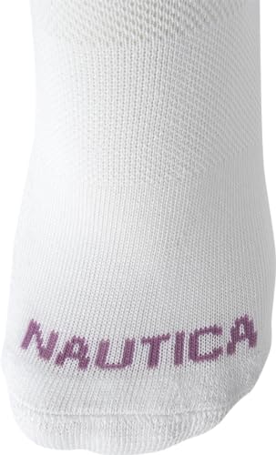 Image of Nautica Womens Low Cut Socks - 6 Pack Soft Stretch Breathable Mesh Cushioned Athletic Performance No Show Socks for Women