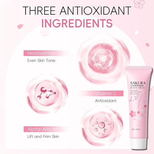 Underarm Brightening Cream, Skin Bleaching Creams, Skin Brightening Cream for Armpits/Knees/Inner Thighs/Intimate Areas, Vitamin C+Alpha-Arbutin+Niacinamide Body Lotion, 2PCS - Image 5