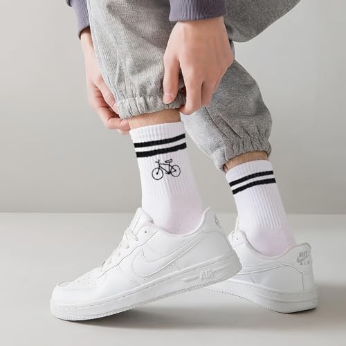 HUKUMA Rennrad Socken,35-46 Fahrradsocken Herren,Fahrrad Geschenk für Herren Damen,Rennrad Zubehör,Fahrradfahrer Tennissocken Accessoires,Lustiges Geschenk für Geburtstag Männer und Frauen