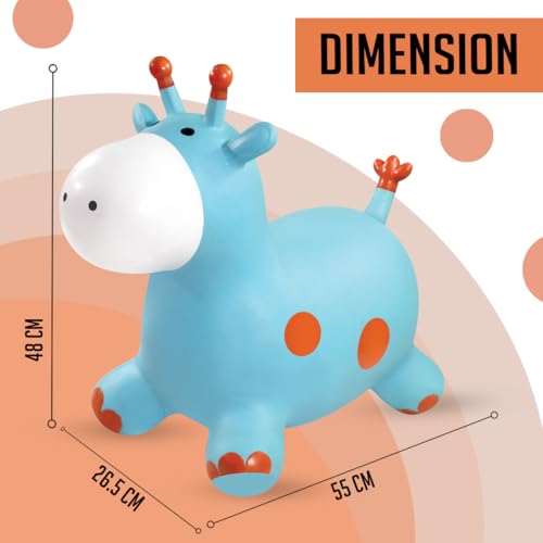 Image of Amazon Brand - Jam & Honey Jumping, Riding & Bouncing Giraffe Hopper for Kids I Fun Bouncy Ride I Indoor & Outdoor Activity Toy I Best for Kids 2 Years +| Multicolour