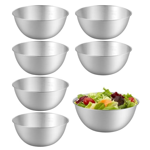 6 Pièces Bol Inox, Bols à Mélanger avec Balance, Saladier Cul de Poule Inox, Saladier inox, Bol Cuisine, Bol à épices, Lave-Vaisselle, Empilables, pour...