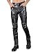 Idopy Men`s Rock Punk Hip Hop Faux Leather Motocycle Pants (34W x 42L, 149# Black)