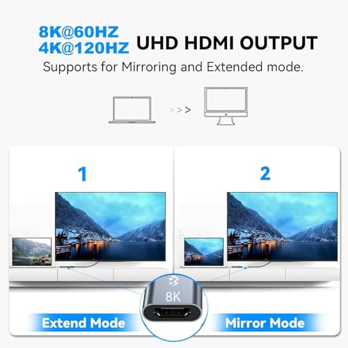 Image of Wefly USB-C to HDMI Converter Cable 4K@60Hz, Type-C to HDTV Projection Adapter for Phone, Tablet & Laptop, USB 3.1 Compatible with Mac Book Pro /Air, 1Pad Pro, Galaxy S10 /S9 Laptop & TV