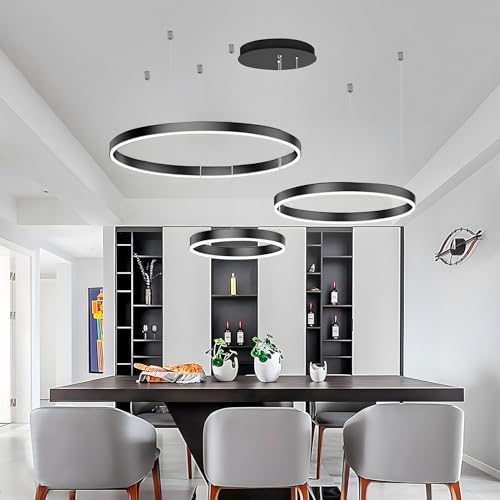 Lustre LED Moderne DIY Cercle éclairage suspendu télécommande intensité variable - 2
