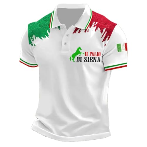 2025 Polo pour homme Leeprints Italia, Chemise italienne Baseball Drapeau Italie Hommes Femmes...
