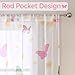 WUBODTI 84 inch Butterfly Sheer Curtains for Girls Bedroom 2 Panels, Cute Kids Room Colorful Butterfly Printed Voile Tulle Window Curtain Room Decor Rod Pocket Gauze Drapes for Living Room Nursery