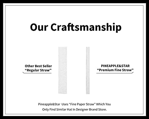 Pineapple&Star Genoa Fedora Bucket Sun Straw Beach Hat Fine Braid UPF50+ Unisex - Image 5