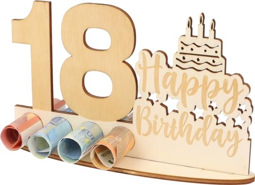 WORTGEFECHTE Regalo en Dinero de Madera para 18 cumpleaños, Idea de Regalo, Vale de Compra, Cheque Regalo, Regalo de Madera, Regalo en Dinero para Mujeres y Hombres, Regalos Originales en Dinero (18)